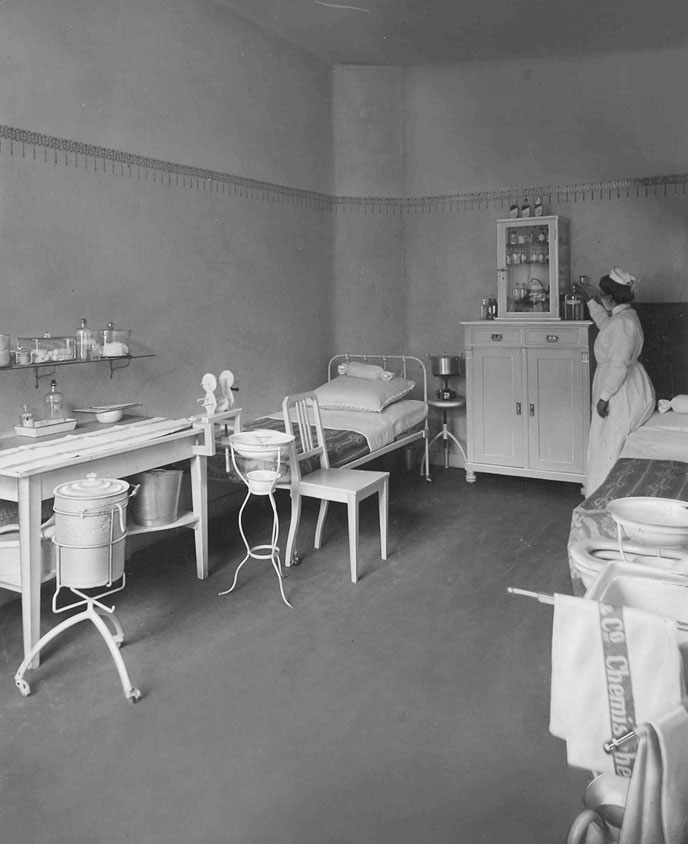 Bandage and sick room