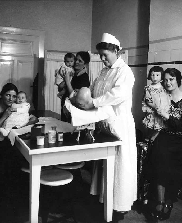 assistance with the care and feeding of their children from the factory nurse