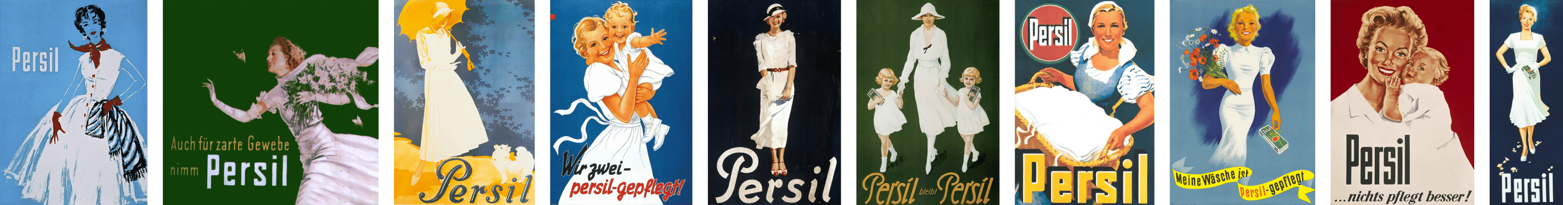 Persil-Werbeplakate mit der „weißen Dame“