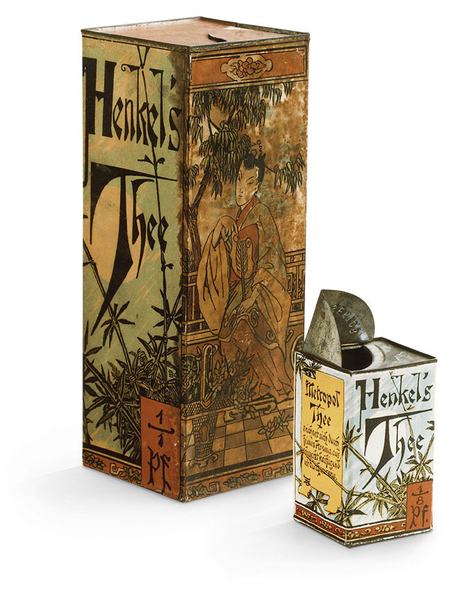 dekorative Blechdose mit „Henkel’s Thee“